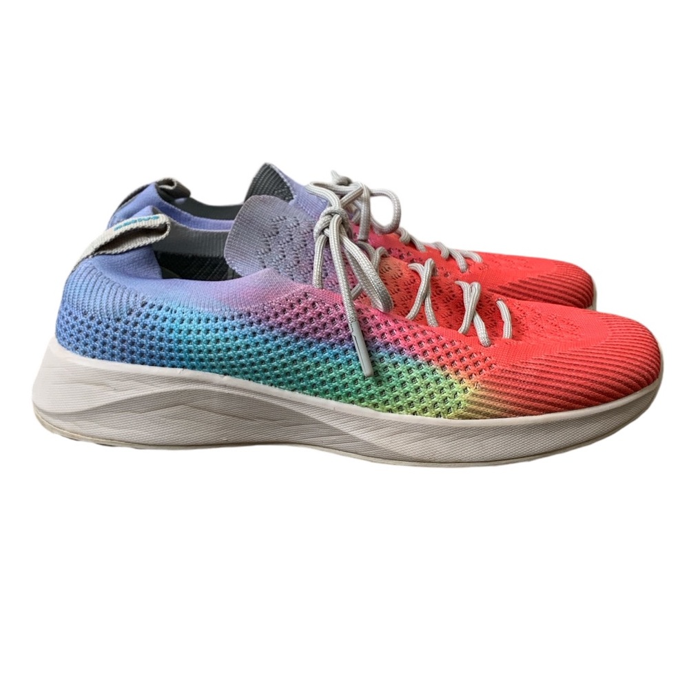 Native sneakers rainbow mesh lace up‎ size 8 running gym active workout comfort